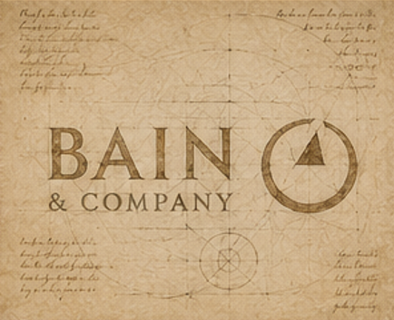 A parchment study of the Bain & Company mark